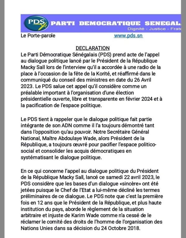 DIALOGUE POLITIQUE: Abdoulaye Wade piège Macky Sall